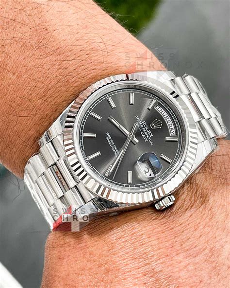 rolex day date gray dial|Rolex Day-Date watch price.